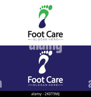 Modèle vectoriel de conception de logo de pied Illustration de Vecteur
