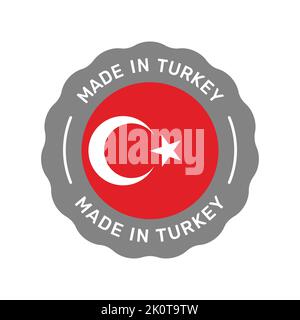 Badge vectoriel coloré en Turquie. Étiquette avec drapeau turc. Illustration de Vecteur