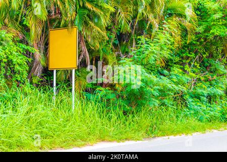 Vide jaune typique de rue asiatique panneau sur Koh Samui Ko Samui île à Surat Thani Thaïlande. Banque D'Images