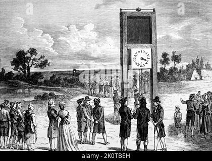 Illustration d'une invention de Claude Chappe (1763-1805), inventeur français. Daté du 18th siècle Banque D'Images