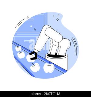 Les robots de tri et d'emballage ont isolé des illustrations vectorielles de dessins animés. Illustration de Vecteur