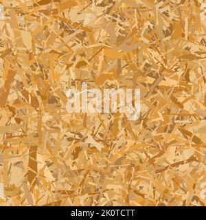 Texture carrée sans couture OSB. Panneaux de construction en bois de copeaux. Motif vectoriel en contreplaqué. Arrière-plan du panneau de particules orienté. Feuille de panneau de fibres avec fragmen Illustration de Vecteur