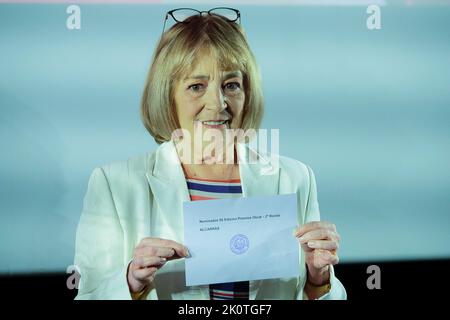 Madrid, Espagne. 13th septembre 2022. L'actrice Carmen Maura annonce le titre choisi pour représenter l'Espagne aux Hollywood Academy Awards, à l'Academy of Motion Pictures, à Madrid. 'Alcarras' a concouru avec 'as Bestas' et 'Cinco Lobitos' pour remporter l'Oscar du meilleur film international à l'édition 95th du gala tenu sur 12 mars, après avoir passé une coupe d'un total de 42 longs métrages avec une date de sortie entre 1 janvier et 1 novembre 2022. (Photo par Atilano Garcia/SOPA Images/Sipa USA) crédit: SIPA USA/Alay Live News Banque D'Images