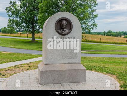 Monument au général de brigade Francis Meaghe, champ de bataille national d'Antietam, Maryland États-Unis, Sharpsburg, Maryland Banque D'Images