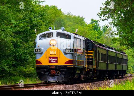 Une locomotive diesel Lackawanna de 1948, 664 du lieu historique national de Steamtown Banque D'Images