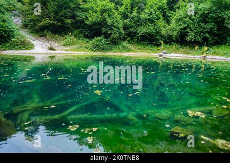 Formation de lacs intacts dans la forêt , paysages forestiers colorés , lac Suluklu , l'un des parcs nationaux en Turquie Banque D'Images