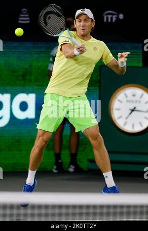 Hambourg, Allemagne. 13th septembre 2022. Tennis, hommes, coupe Davis, scène de groupe, groupe C, Scène de groupe, Belgique - Australie. Ebden/Purcell (Australie) - Gille/Vliegen (Belgique). Matthew Ebden en action. Credit: Frank Molter/dpa/Alay Live News Banque D'Images