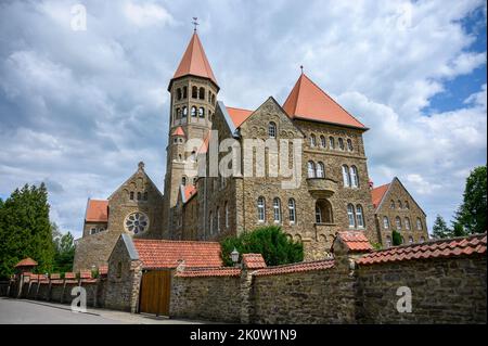 L'abbaye bénédictine de Saint-Maurice et Saint-Maurus de Clervaux. Clervaux, Luxembourg. Banque D'Images