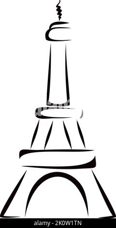 La célèbre Tour Eiffel à Paris Illustration de Vecteur