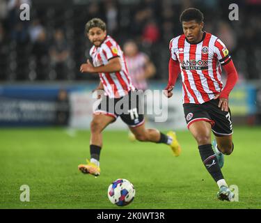 Rhian Brewster #7 de Sheffield United pendant le match de championnat de Sky Bet Swansea City vs Sheffield United au Swansea.com Stadium, Swansea, Royaume-Uni, 13th septembre 2022 (photo de Mike Jones/News Images) Banque D'Images