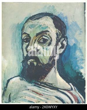 Autoportrait. Henri Émile Benoît Matisse, 31 décembre 1869 – 3 novembre 1954) est un artiste visuel français, connu pour son utilisation de la couleur et son art du dessin fluide et original. Il était dessinateur, graveur et sculpteur, mais il est connu principalement comme peintre. Matisse est généralement considéré, avec Pablo Picasso, comme l'un des artistes qui ont le mieux contribué à définir les développements révolutionnaires dans les arts visuels tout au long des décennies d'ouverture du XXe siècle, responsable des développements significatifs dans la peinture et la sculpture. Banque D'Images