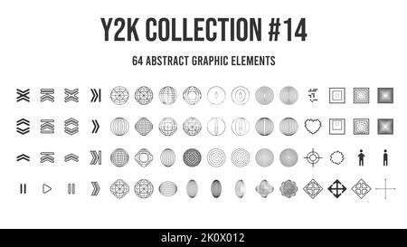 Collection de motifs graphiques inspirés de Bauhaus avec éléments abstraits vectoriels Illustration de Vecteur