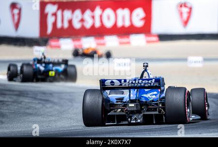 Monterey, Californie, États-Unis. 11th septembre 2022. A. Rahal Letterman le pilote de course de Lanigan Graham Rahal sort du virage 2 pendant le championnat Firestone Grand Prix de Monterey au circuit WeatherTech Laguna Seca Monterey, CA Thurman James/CSM/Alay Live News Banque D'Images