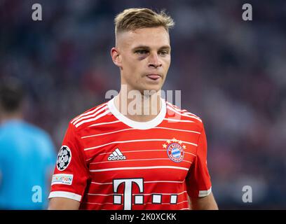 Munich, Allemagne. 13th septembre 2022. Football : Ligue des Champions, Bayern Munich - FC Barcelone, Groupe, Groupe C, Journée de rencontre 2 à Allianz Arena. Joshua Kimmich de Munich en action. Credit: Sven Hoppe/dpa/Alay Live News Banque D'Images