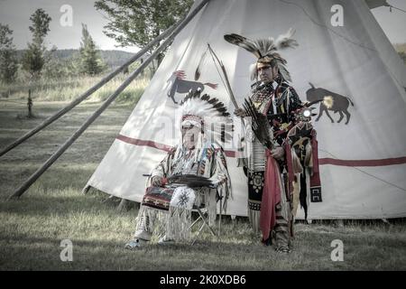 États-Unis, Great Plains, Dakota du Sud, Black Hills, Jim Yellowhawk, Jerry Yellowhawk, lakota, Banque D'Images