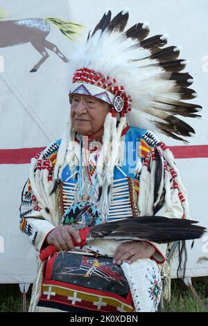 États-Unis, Great Plains, Dakota du Sud, Black Hills, Jerry Yellowhawk, Lakota Elder Banque D'Images