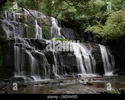 Chutes PuraKauni à Neuseeland Catlins Nouvelle-Zélande Wasserfall Banque D'Images