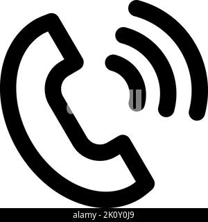 Téléphone d'appel sortant monoline logo vectoriel dans un style plat tendance. Signe isolé sur fond blanc. Illustration du symbole du téléphone Illustration de Vecteur