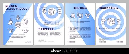 Modèle de brochure bleue de facteur de produit viable minimum Illustration de Vecteur