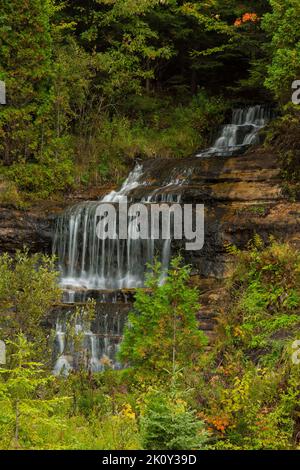 Chute d'eau d'Alger Falls en automne Banque D'Images