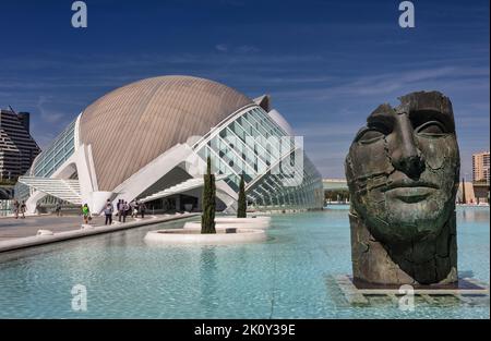 L'Hemisféric, cinéma Imax à la Cité des Arts et des Sciences (Ciutat des Arts i les Ciències) à Valence, Espagne. Banque D'Images