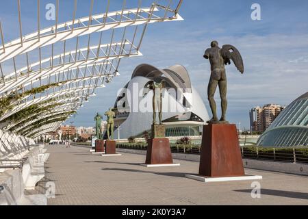 L'Umbracle à la Cité des Arts et des Sciences (Ciutat des Arts i les Ciències) à Valence, Espagne. Banque D'Images