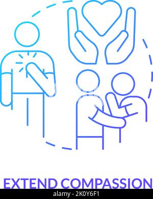 Icône de concept de gradient bleu de compassion étendu Illustration de Vecteur