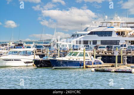 Long Wharf, Sag Harbor, NY Banque D'Images