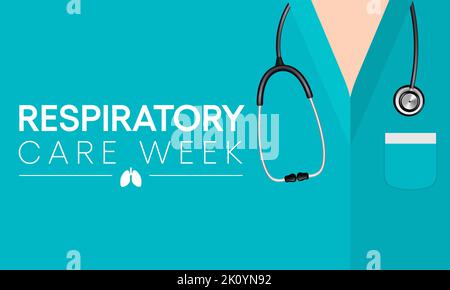 La semaine des soins respiratoires est observée chaque année en octobre afin de sensibiliser les gens à l'amélioration de la santé pulmonaire. Illustration vectorielle Illustration de Vecteur