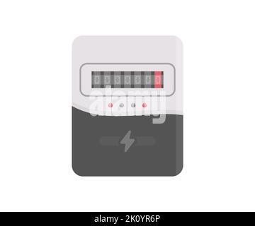 Outil de mesure wattmètre/compteur électrique. Design du logo du compteur de puissance électrique mesurant la consommation de puissance. Compteur d'électricité intelligent mesurant l'énergie d'une maison. Illustration de Vecteur