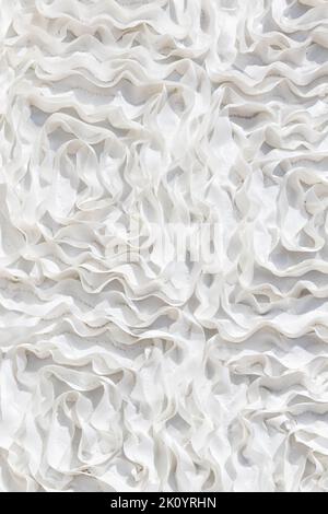 Arrière-plan en tissu à volants blanc. Banque D'Images