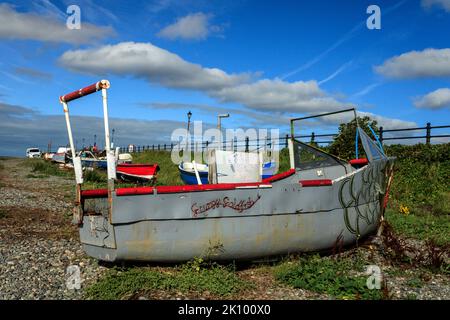 Bateau de pêche sur la plage de Lytham. Banque D'Images