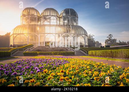Parc public autour jardin botanique serre à Curitiba, Parana, Brésil Banque D'Images
