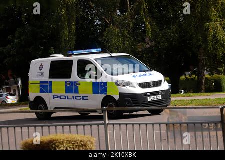 Une camionnette de police Peugeot de la police du West Yorkshire a été vue pour assister à un incident à Swillington près de Leeds, Royaume-Uni Banque D'Images