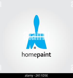 Modèle de design de logo de pinceau créatif.icône de pinceau pour entreprise de rénovation.Vector Illustration de Vecteur
