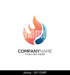Modèle de conception de logo de feu. Icône de flamme abstraite Illustration de Vecteur