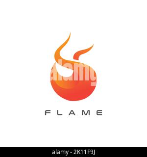 Modèle de conception de logo de feu. Icône de flamme abstraite Illustration de Vecteur