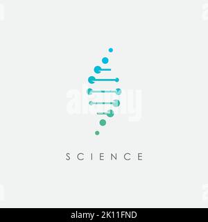 Modèle de conception de logo ADN. Icône pour la technologie scientifique Illustration de Vecteur