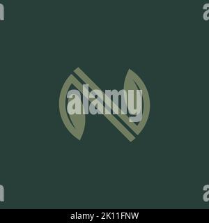 letter N with leaf logo design vector  template. Creative initial N icon inspiration Illustration de Vecteur