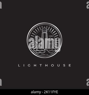 modèle vectoriel avec logo light house Illustration de Vecteur