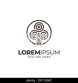 modèle de conception de logo d'arbre abstrait. Inspiration pour le logo de l'arbre créatif Illustration de Vecteur