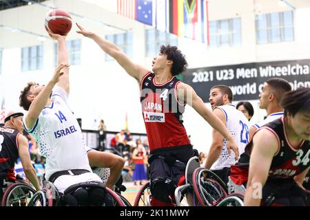 Phuket, Thaïlande. 14th septembre 2022. Yoshinobu Takamatsu (JPN) basketball en fauteuil roulant : 2021 IWBF hommes U23 Championnat du monde de basketball en fauteuil roulant quart de finale match entre le Japon 64-43 Israël au complexe sportif de l'Université Prince de Songkla, campus de Phuket à Phuket, Thaïlande . Credit: AFLO/Alay Live News Banque D'Images
