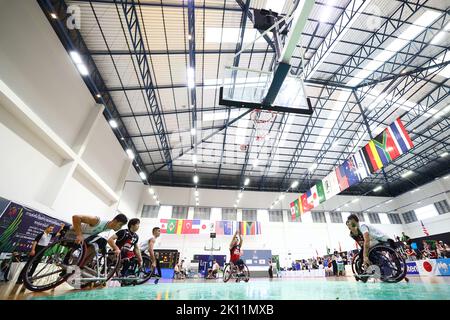 Phuket, Thaïlande. 14th septembre 2022. Rintaro Furusaki (JPN) basketball en fauteuil roulant : 2021 IWBF hommes U23 Championnat du monde de basketball en fauteuil roulant quart de finale match entre le Japon 64-43 Israël au complexe sportif de l'Université Prince of Songkla, campus de Phuket à Phuket, Thaïlande . Credit: AFLO/Alay Live News Banque D'Images