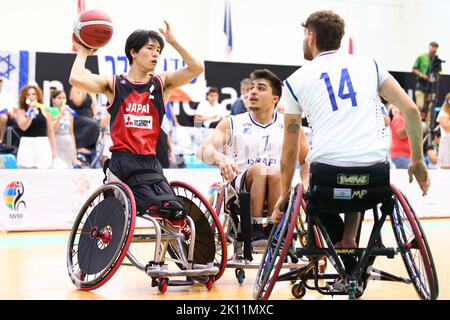 Phuket, Thaïlande. 14th septembre 2022. Renshi Chokai (JPN) basketball en fauteuil roulant : 2021 IWBF hommes U23 Championnat du monde de basketball en fauteuil roulant quart de finale match entre le Japon 64-43 Israël au complexe sportif de l'Université Prince of Songkla, campus de Phuket à Phuket, Thaïlande . Credit: AFLO/Alay Live News Banque D'Images
