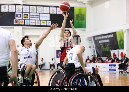 Phuket, Thaïlande. 14th septembre 2022. Renshi Chokai (JPN) basketball en fauteuil roulant : 2021 IWBF hommes U23 Championnat du monde de basketball en fauteuil roulant quart de finale match entre le Japon 64-43 Israël au complexe sportif de l'Université Prince of Songkla, campus de Phuket à Phuket, Thaïlande . Credit: AFLO/Alay Live News Banque D'Images