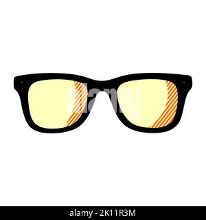 Icône lunettes isolée sur fond blanc. Symbole moderne icône en forme de lunettes pour motifs graphiques et motifs en toile. Icône lunettes signe simple pour logo, Web, application, interface utilisateur. GLA Banque D'Images