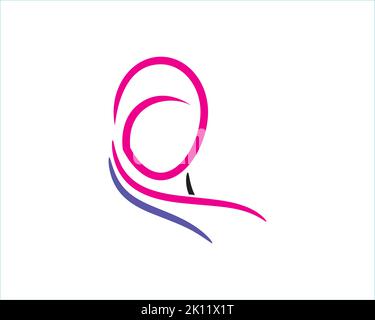 simple hijab femme fille logo Illustration de Vecteur