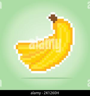 Pixels banane. Illustration vectorielle des ressources de jeu 8 bits. Illustration de Vecteur