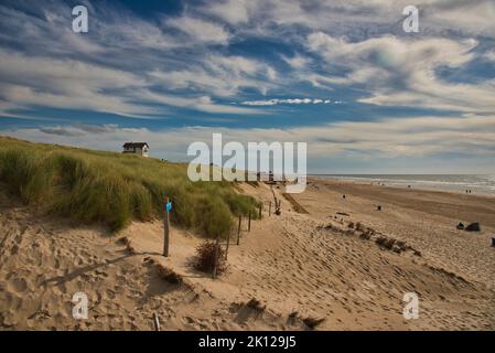 Belle plage de Bergen aan Zee en Hollande du Nord Banque D'Images