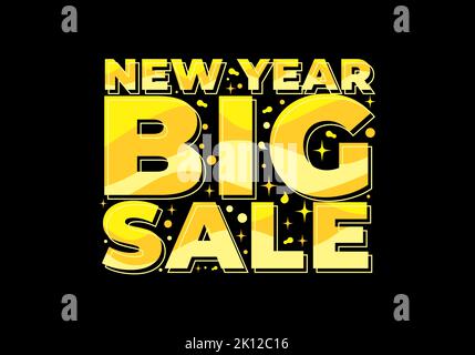 Couleur jaune motif effet texte, nouvelle année grande vente Illustration de Vecteur